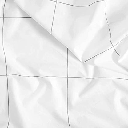  Luxe California King Sheets Set + Duvet Cover, Windowpane - 7 Piece Set (1 Duvet Cover, 1 Fitted Sheet, 1 Flat Sheet + 4 Pillowcases)