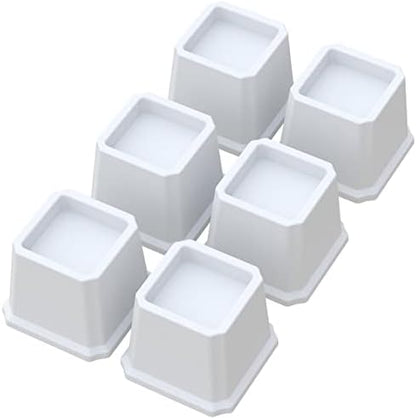  Whynonap Bed Risers 2 Inch Heavy Duty Bed Elevators, Set Of 6 Lifts Up 2000 Lbs Furniture Riser For Sofa And Table, Black