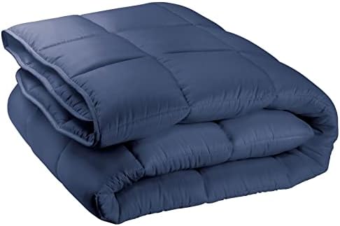  MDesign Twin All-Season Down Alternative Comforter - Quilted Duvet Insert Or Stand-Alone Comforter - Plush Microfiber Fill, Box Stitched - Machine Washable - Gray
