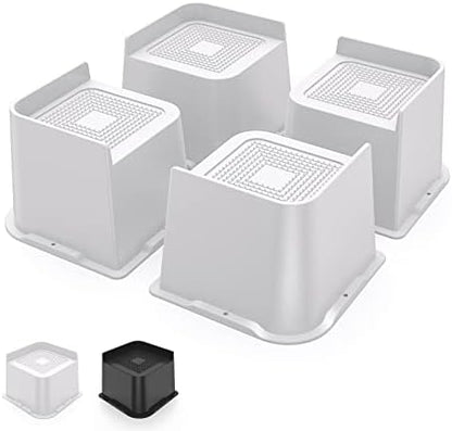  USION Bed Risers Oversized, 6 Inch Lift, Set Of 4 Furniture Risers, Up To 5000lbs, Table Riser, Risers For Bed Frame, Bed Height Risers, Bed Raiser, Bed Frame Riser, Desk Risers (White)