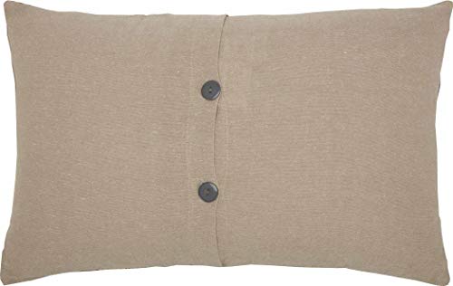  VHC Brands Sawyer Mill Text Chambray Cotton Farmhouse Appliqued Pillow 22x14 Filled Bedding Accessory, 1 Count (Pack Of 1), Family Charcoal