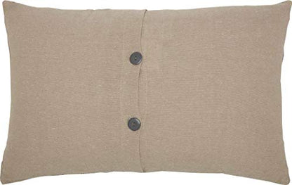  VHC Brands Sawyer Mill Text Chambray Cotton Farmhouse Appliqued Pillow 22x14 Filled Bedding Accessory, 1 Count (Pack Of 1), Family Charcoal