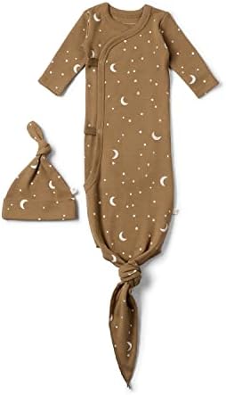  MakeMake Organics GOTS Organic Cotton Kimono Knotted Blanket Tie Wearable Blanket Sleep Sack Baby Swaddle Hat Set Layette Mitten Boys Girls (Wildcat, Newborn)