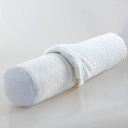  Kingnex Bolster Roll Pillow For Sleeping On Back Or Side Under Knee To Relief Lower Back Pain Between Legs For Side Sleepers Cylinder Pillow With Removable Cooling Cover 24x8