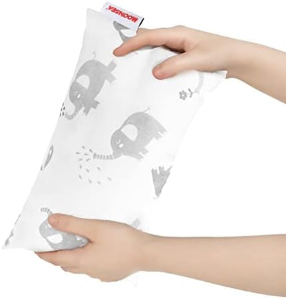  Small Pillow With Name Tag 2 Pack, 11" X 7" X 2.5" Mini Pillow For Preschool And Airplane Car Travel, Great Tiny Pillow For Baby Kids Neck, Back, Lumbar, Knee Gap And Dogs Daycare, Grey And Navy
