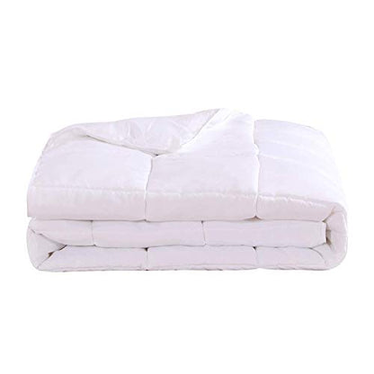  Down Alternative Comforter (King-Calking, 106x90) 60-Ounces Of Fill, Solid Baffle Box Pattern, Soft And Fluffy Hotel Style Duvet Insert With Corner Ties, White