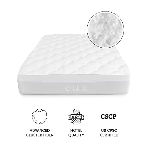  ExceptionalSheets Pillow Top Mattress Pad | Found In Marriott Hotels With Fitted Skirt And 18" Deep Pockets | Supportive Pillowtop Mattress Pad Cover With Additional Layer Of Cluster Fiber | Queen