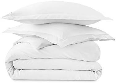  Duvet Cover - 100% Organic Cotton Duvet Cover - 500 Thread Count Sateen Weave - GOTS Certified, Color White (King/Cal King Size)