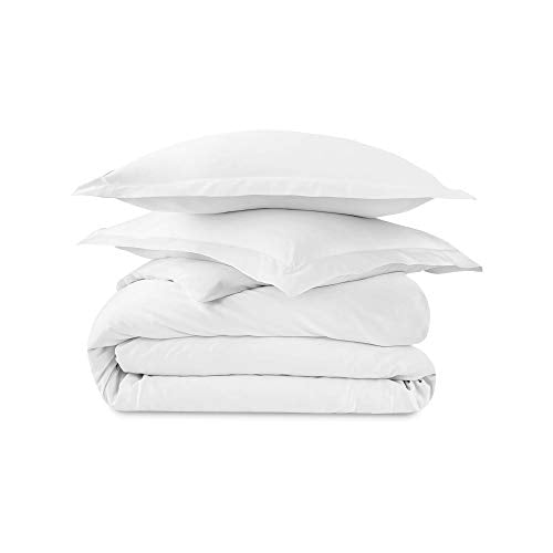  Duvet Cover - 100% Organic Cotton Duvet Cover - 500 Thread Count Sateen Weave - GOTS Certified, Color White (King/Cal King Size)