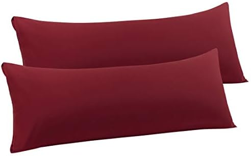  PiccoCasa 2 Packs Body Pillow Case, 110 GSM Brushed Microfiber Pillowcases No Zipper, Soft Full Body Pillow Covers For Long Pillows Body(20"x54") Snow White