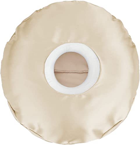  HapiPoppy Detachable Piercing Pillow With Silk Pillowcase, Easy To Clean Ear Pillow With Hole For Side Sleepers, Ear Pain, Head, Cnh, Pressure Sore | Washable Donut Smooth Guard Pillows Champagne