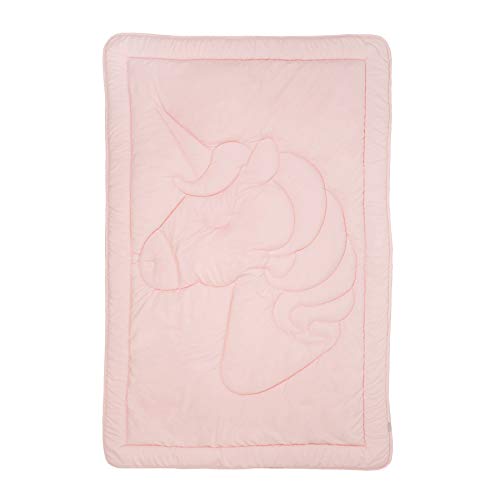  Box Quilted Comforter, Twin Size, Pink
