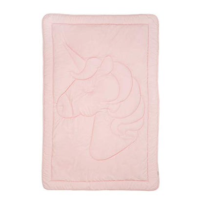  Box Quilted Comforter, Twin Size, Pink