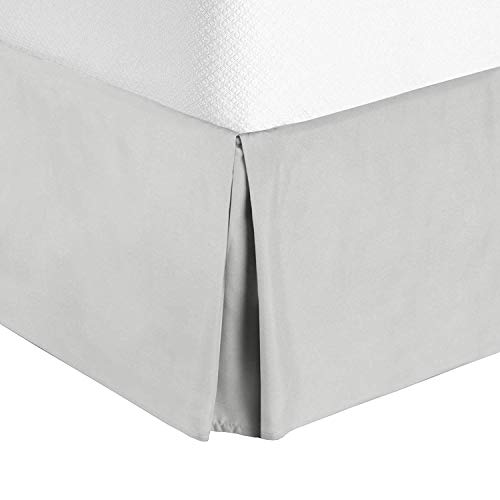  Twin Light Grey Bed Skirt 100% Cotton Solid 18 Inch Drop Wrinkle & Fade Resistant