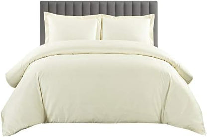  Sheetsnthings Solid 600-Thread-Count, 100-Percent Cotton King-California King Duvet Cover Set With Buttons Enclosure, Chocolate