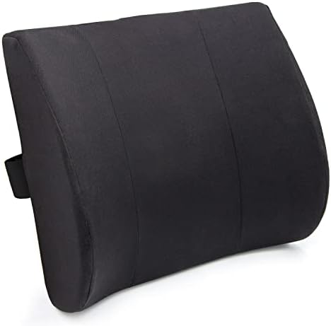  DMI Lumbar Support Pillow For Chair To Assist With Back Support With Removable Washable Cover And Firm Insert To Ease Lower Back Pain While Improving Posture, 14 X 13 X 5, Contoured Foam, Elite, Gray