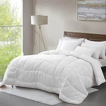  Oaken-Cat Down Alternative Comforter, All Seasons Ergonomic Full/Queen Bed Comforter - Ultra-Soft Plush Cloud Fluffy Microfiber Quilted Medium Warm Duvet Insert, White