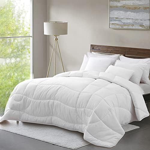 Oaken-Cat Down Alternative Comforter, All Seasons Ergonomic Full/Queen Bed Comforter - Ultra-Soft Plush Cloud Fluffy Microfiber Quilted Medium Warm Duvet Insert, White