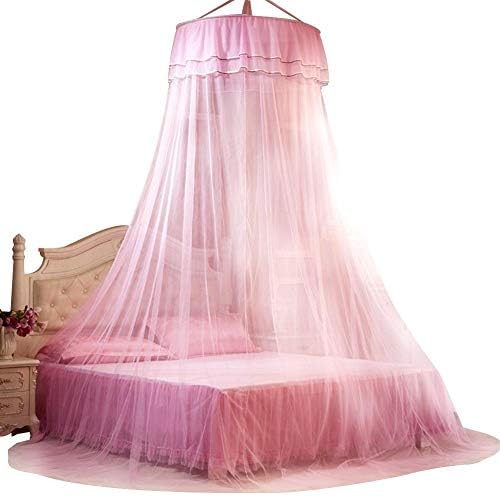  Yasashi Breathable Round Canopy Lace Princess Style Net Bed Curtain Netting (White)