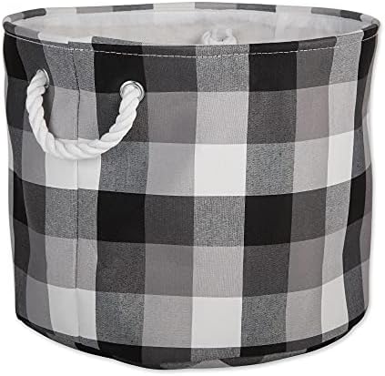  Buffalo Check Storage Collection Collapsible Bin With Handles, Medium Rectangle, 16x10x12, Red & Black