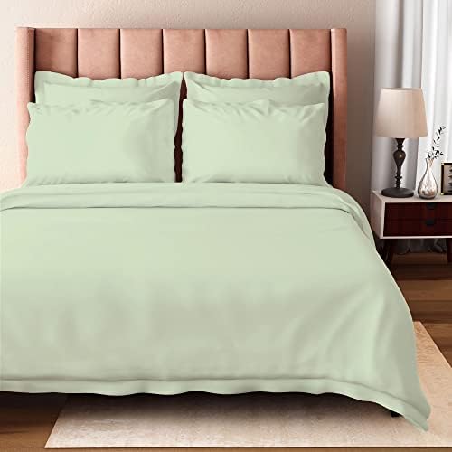  BIOWEAVES 100% Organic Cotton Full/Queen Duvet Cover Set, 3-Piece, 300 Thread Count Sateen Weave GOTS Certified Comforter Cover With Buttoned Closure And 2 Pillow Shams – White, 90x90 Inches
