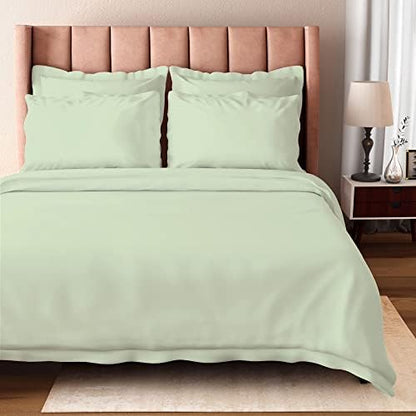  BIOWEAVES 100% Organic Cotton Full/Queen Duvet Cover Set, 3-Piece, 300 Thread Count Sateen Weave GOTS Certified Comforter Cover With Buttoned Closure And 2 Pillow Shams – White, 90x90 Inches