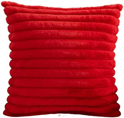  Hodeco Super Soft Decorative Throw Pillow Cover Double Side Faux Fur Comfy Wide Stripe Thick Fluffy Extra Plush Shaggy Cushion Cover For Couch Chair 100% Polyester, 1 Piece (18x18 Inches, Black)