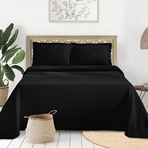 Superior Jacquard Matelasse Fleur De Lis 100% Cotton Medallion 3-Piece Bedspread Set - King, Ivory