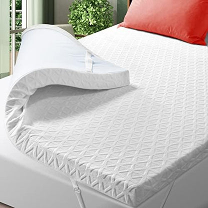  3 Inch Gel Memory Foam Mattress Topper California King Size, High Density Cooling Pad Pressure Relief Bed Topper For Back Pain, With Removable Breathable Soft Bamboo Cover, CertiPUR-US Certified