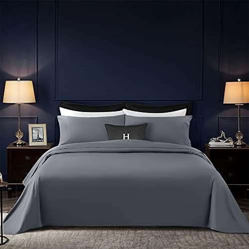  1200 Thread Count Cotton Bed Sheets, 100% Egyptian Cotton Sheet For Queen Size Bed, 4 Piece Luxury Hotel Queen Sheets Sateen Weave With 16" Elasticized Deep Pocket(White,Queen)
