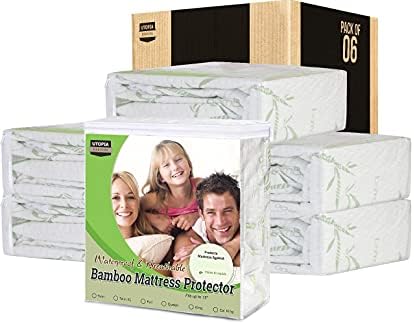  Premium Bamboo Waterproof Mattress Protector Twin 340 GSM, Fits 15 Inches Deep, Mattress Cover, Breathable, Fitted Style With Stretchable Pockets