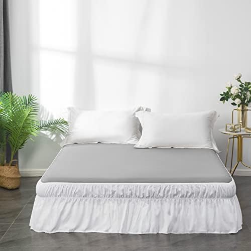  Bed Skirt Queen Size 15-16 Inch Drop Dust Ruffle Premium Soft And Cozy Brushed Microfiber Three Fabric Sides Wrap Around With Elastic No Top Easy On Queen/King Blush Pink