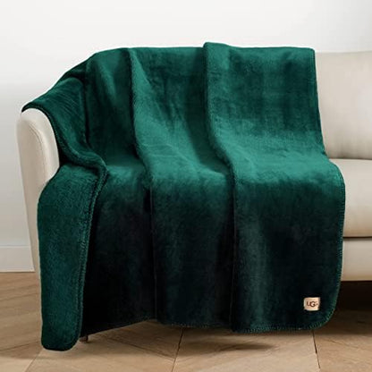 Ugg 11063 Whitecap Plush Flannel Oversized Reversible Fleece Throw Blanket Lightweight Comfortable Cozy Hotel Style Home Decor Soft Luxurious Blanket For Living Or Bed Room, 70 X 50-Inch, Denim