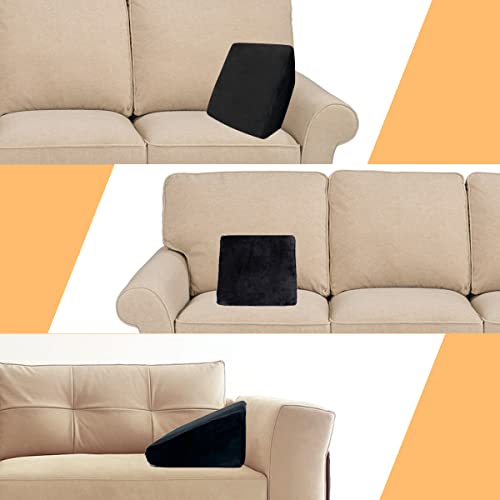  Bipintip Memory Foam Throw Pillow - Wedge Shaped Decorative Couch Pillow，Throw Pillow For Bed Living Room Outroom Quirky Home Decor - Breathable - Lumbar Knee Leg Travel Pillow(Black)