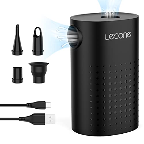  Electric Air Pump,Lecone Portable Quick Air Pump For Inflatables With 4 Nozzles, 4000mAh Battery USB Rechargeable Inflator Deflator For Air Mattress Bed, Swimming Ring, Inflatable Pool Toy And Camping