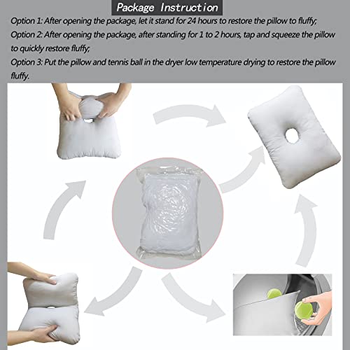  Pozico Side Sleeping Ear Pillow With Ear Hole- Piercing Pillow For Side Sleepers- Helps Reduce Ear Pain From CNH, Pressure Sores, Post Ear Surgery, Ear Pain Or Ear Plugs (Pink, Large Ear Pillow)