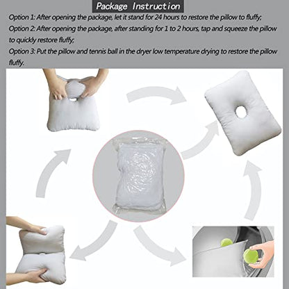  Pozico Side Sleeping Ear Pillow With Ear Hole- Piercing Pillow For Side Sleepers- Helps Reduce Ear Pain From CNH, Pressure Sores, Post Ear Surgery, Ear Pain Or Ear Plugs (Pink, Large Ear Pillow)