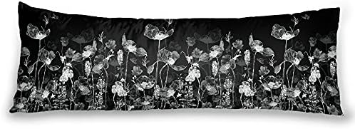  Body Pillowcase, Bohemian Flower Ultra Soft Colorful Velvet Full Long Body Pillow Covers 20 X 54 With Zipper, Total Boho Floral Body Pillow Protector, For Adults Women And Men (Blue White)