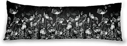  Body Pillowcase, Bohemian Flower Ultra Soft Colorful Velvet Full Long Body Pillow Covers 20 X 54 With Zipper, Total Boho Floral Body Pillow Protector, For Adults Women And Men (Blue White)