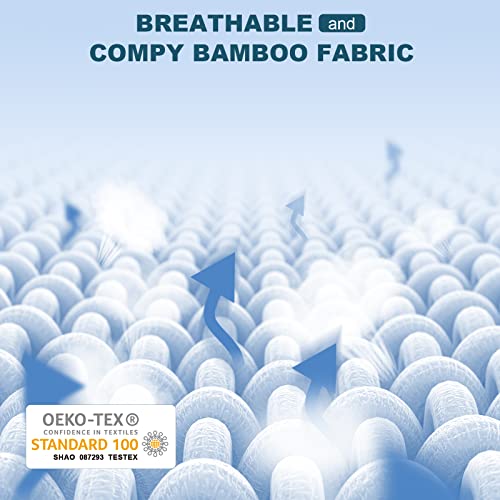  Twin XL Mattress Topper, Mattress Topper Twin Extra Long, Ferlizer 3 Inch Memory Foam Mattress Topper Twin XL For College Dorm With Removable Bamboo Cover And Straps
