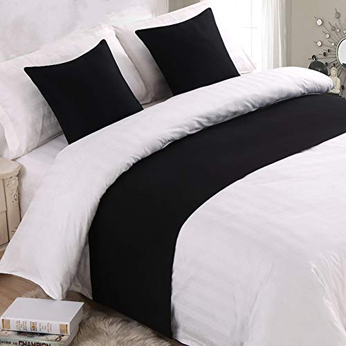  Twelve Solid Bed Scarf Bed Runner Bedding Scarves For Bedroom Hotel Wedding Room (Queen 210x50cm, 34)