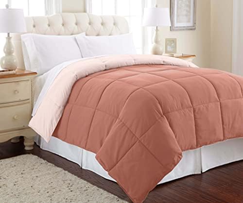  Down Alternative Microfiber Quilted Reversible Comforter & Duvet Insert - Soft, Comfortable Alternative To Goose Down - Bedding For All Seasons Amethyst/Silver Full/Queen