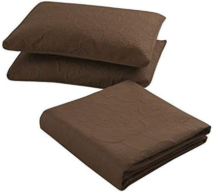  Bedding Haus 3pc Oversize Bedspread Bed Coverlet Set With Shams - Solid Color, Lightweight, Soft Bed Cover - EMA (King/Cal-King, Spa Blue)
