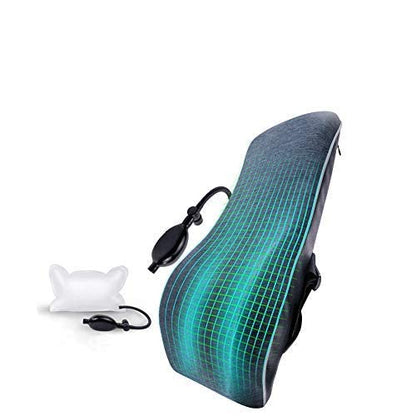  JSKRL Lumbar Support Pillow For Office Chair Adjustable Inflatable Car Lumbar Support Pillow Relieve Back Pain Airbag Memory Foam Back Cushion With 2 Adjustable Straps,Back（ Lumbar Pillow Only）