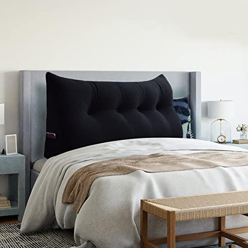  VERCART Large Headboard Pillow Wedge Bed Rest Reading Pillow Daybed Pillows Triangular Headboard Wedge Pillows Bolster Gap Filler Triangle Back Cushion Long Wedge Pillow, Velvet Light Gray Twin