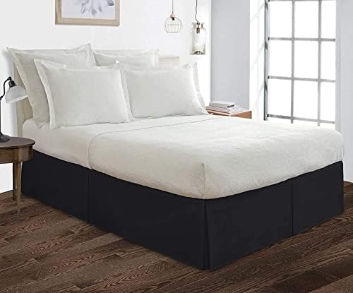  Skirt King Size Pleated Style By Comfort Beddings 100% Cotton Blend Fabric, Premium Tailored Fit 1pc Bedskirt King Size 18" Drop Length White Solid
