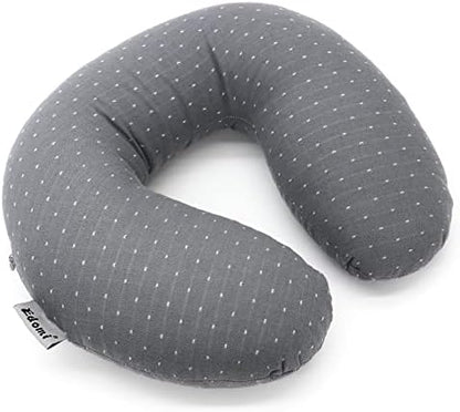  Edomi Buckwheat U-Shaped Neck Pillow Adjustable Buckwheat Hull Pillow With Pillowcase, Neck Support For Pain Relief, Neck And Shoulder Relax Cervical Pillow (12x12 Inch, Gray)