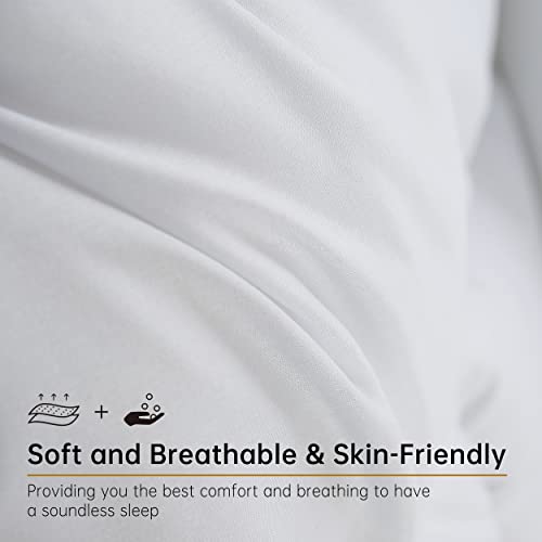 King Bedding Comforter Duvet Insert - All Season Cooling Down Alternative - Ultra Soft Quilted Comforters With Corner Tabs- Hotel Collection Machine Washable（Solid White, King）