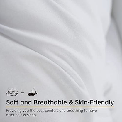  King Bedding Comforter Duvet Insert - All Season Cooling Down Alternative - Ultra Soft Quilted Comforters With Corner Tabs- Hotel Collection Machine Washable（Solid White, King）