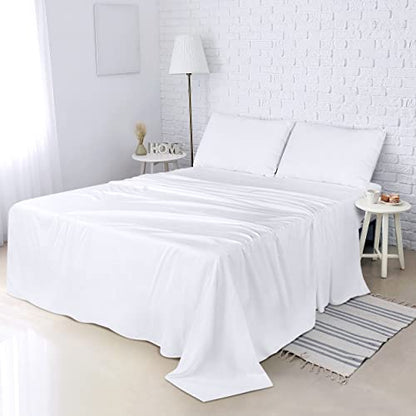  Utopia Bedding Flat Sheets - Pack Of 6 - Soft Brushed Microfiber Fabric - Shrinkage & Fade Resistant Top Sheets - Easy Care (Twin, White)